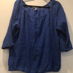 Gauze 3/4 sleeve shirt